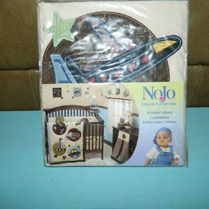 5/$25 NoJo "GOOD TO GO" Nursery Window Valance Airplane Car Sailboat